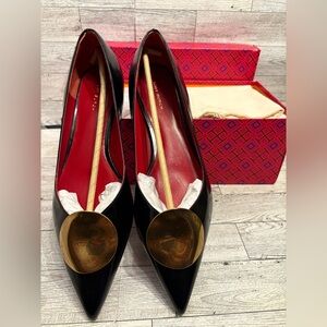 Tory Burch Black and Gold Women's Shoes